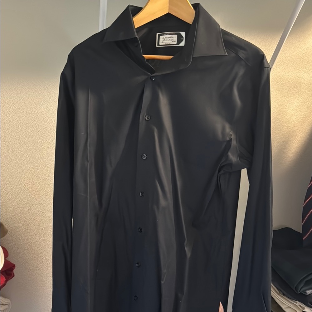 Lorenzo Uomo Black Dress Shirt